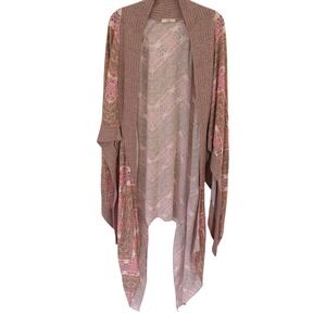 Hummingbird Womens Pink Geometric Chevron Kimono Cardigan HJ40287H Medium